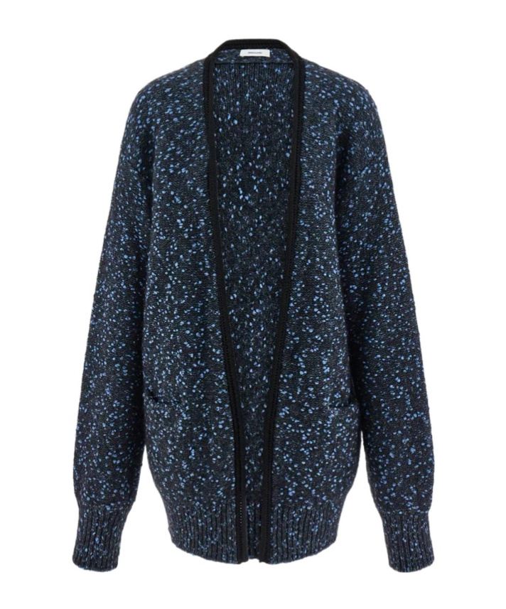 Ferragamo Loop Wool Cardigan In Black