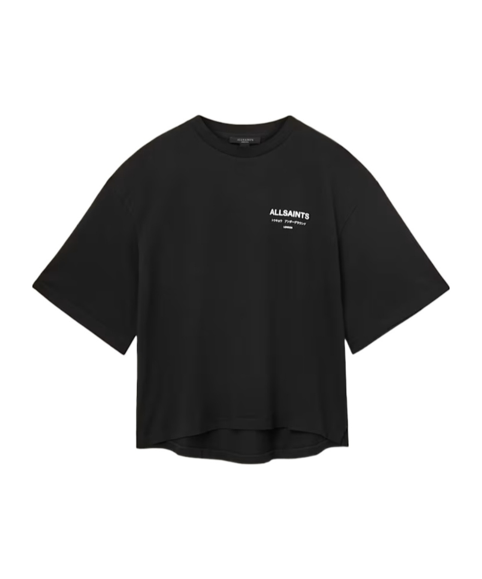 Allsaints Underground Amelie Oversized T-shirt In Black