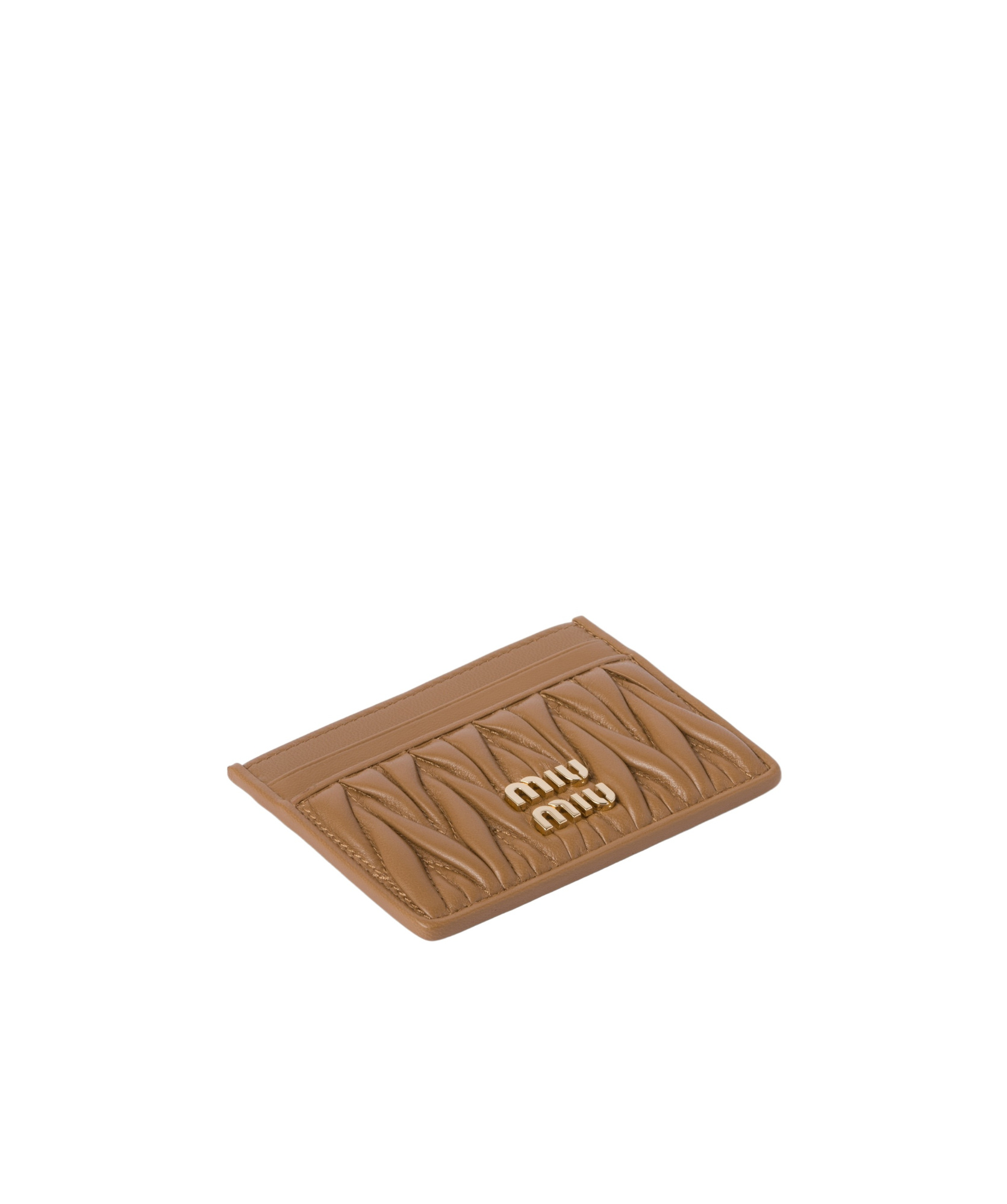 Shop Miu Miu Matelassé Nappa Leather Card Holder