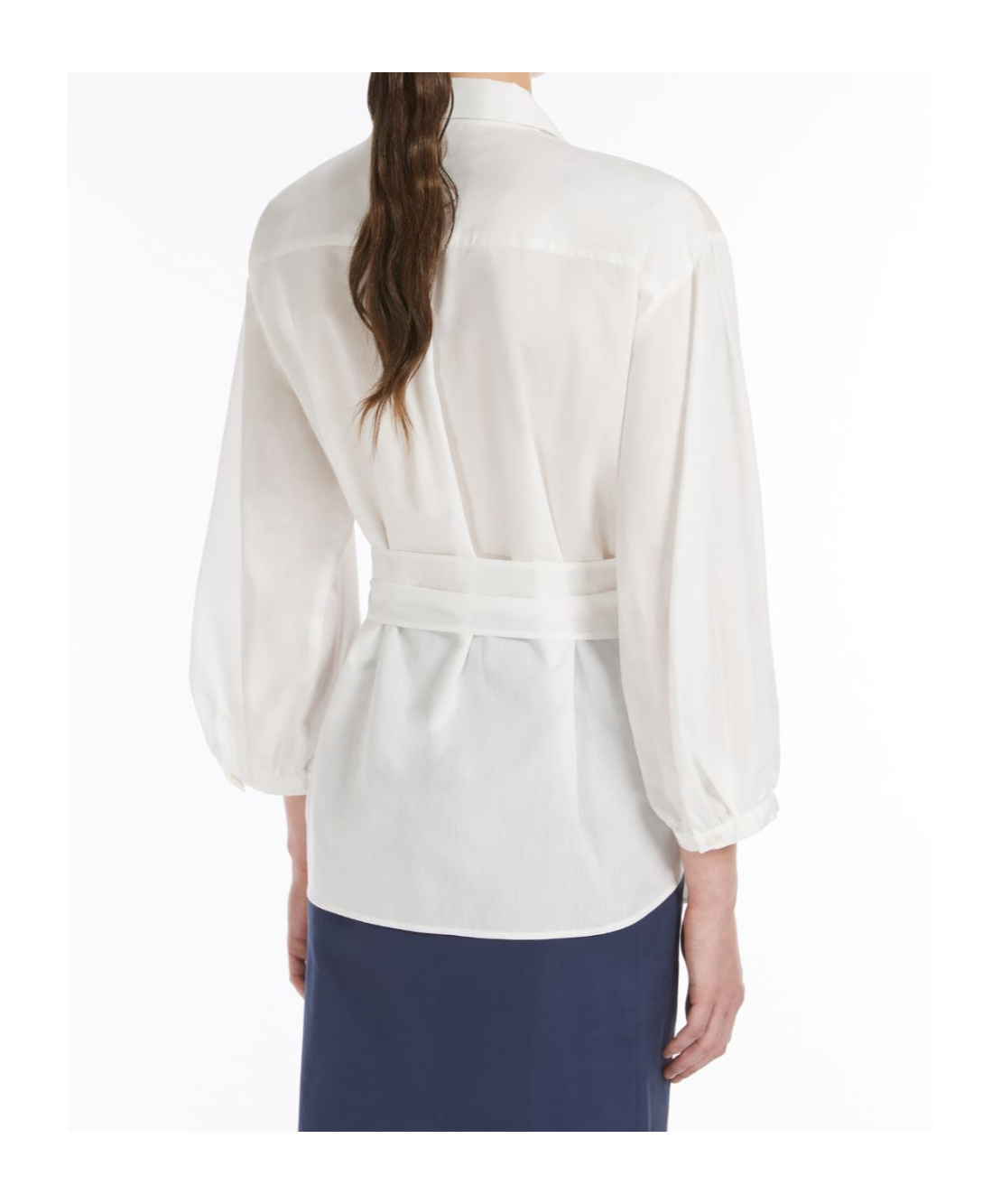 Weekend Max Mara Cotton And Silk Canvas Shirt In White