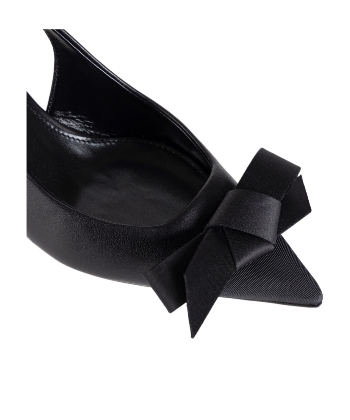 Elisabetta Franchi Women's Nappa Leather Slingback With Satin Bow Sandal In Black