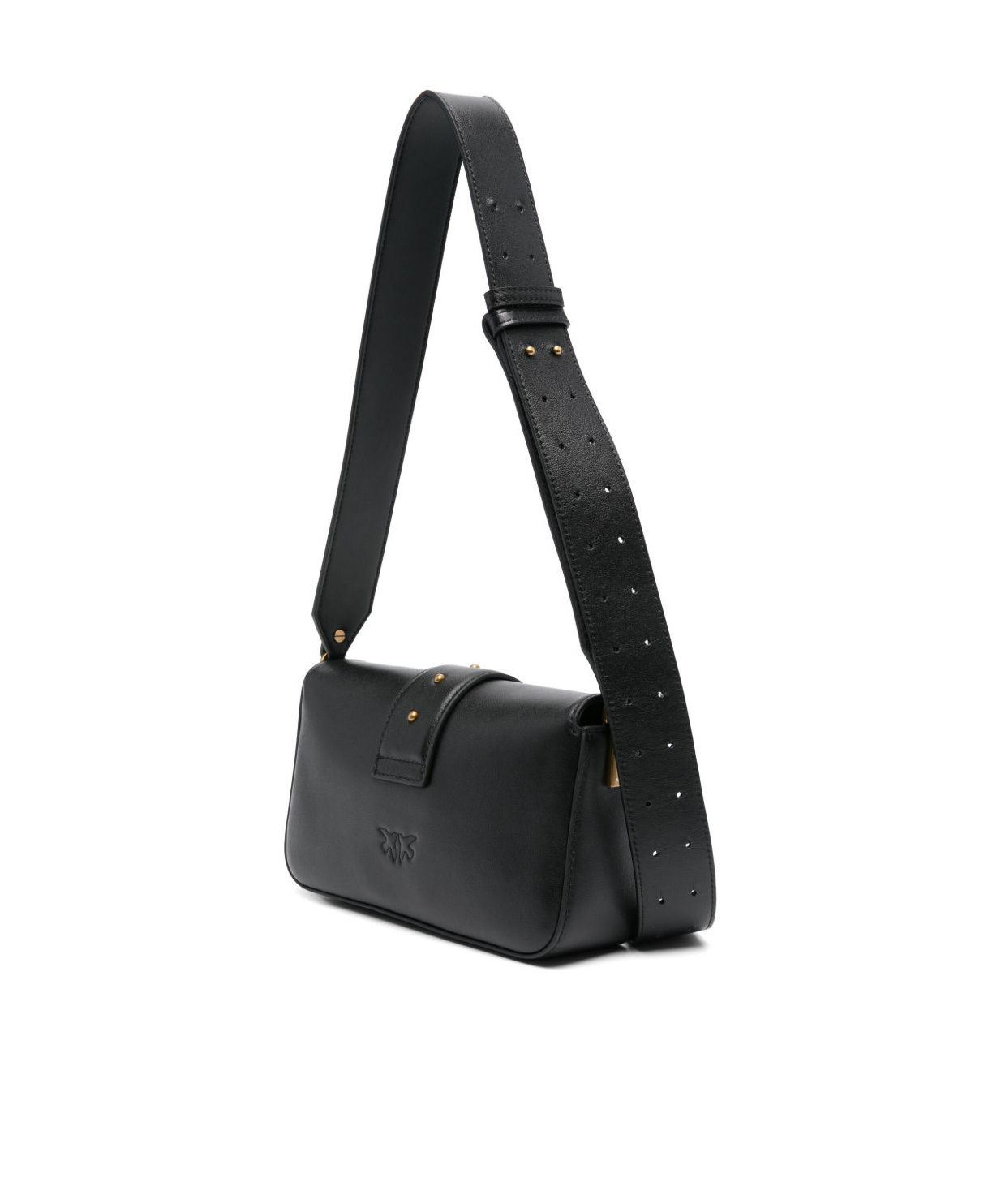 Shop Pinko Flip Shoulder Bag In Black