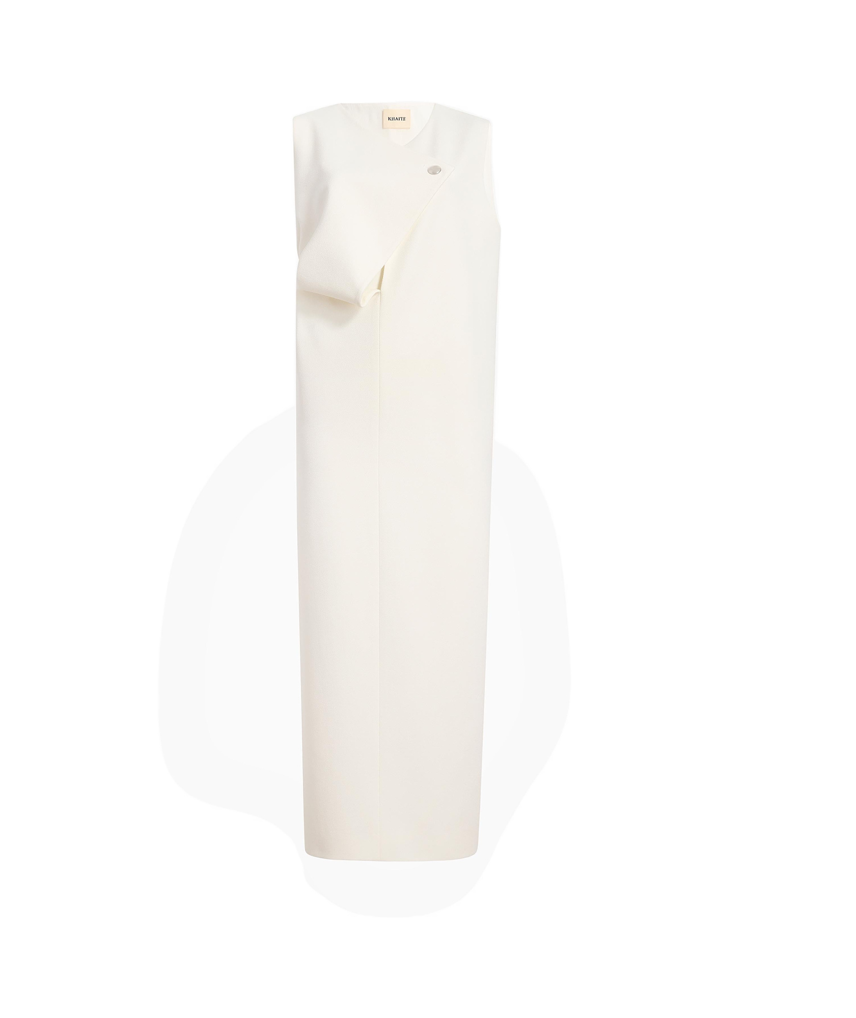 Khaite Crispin Dress In Chalk Color