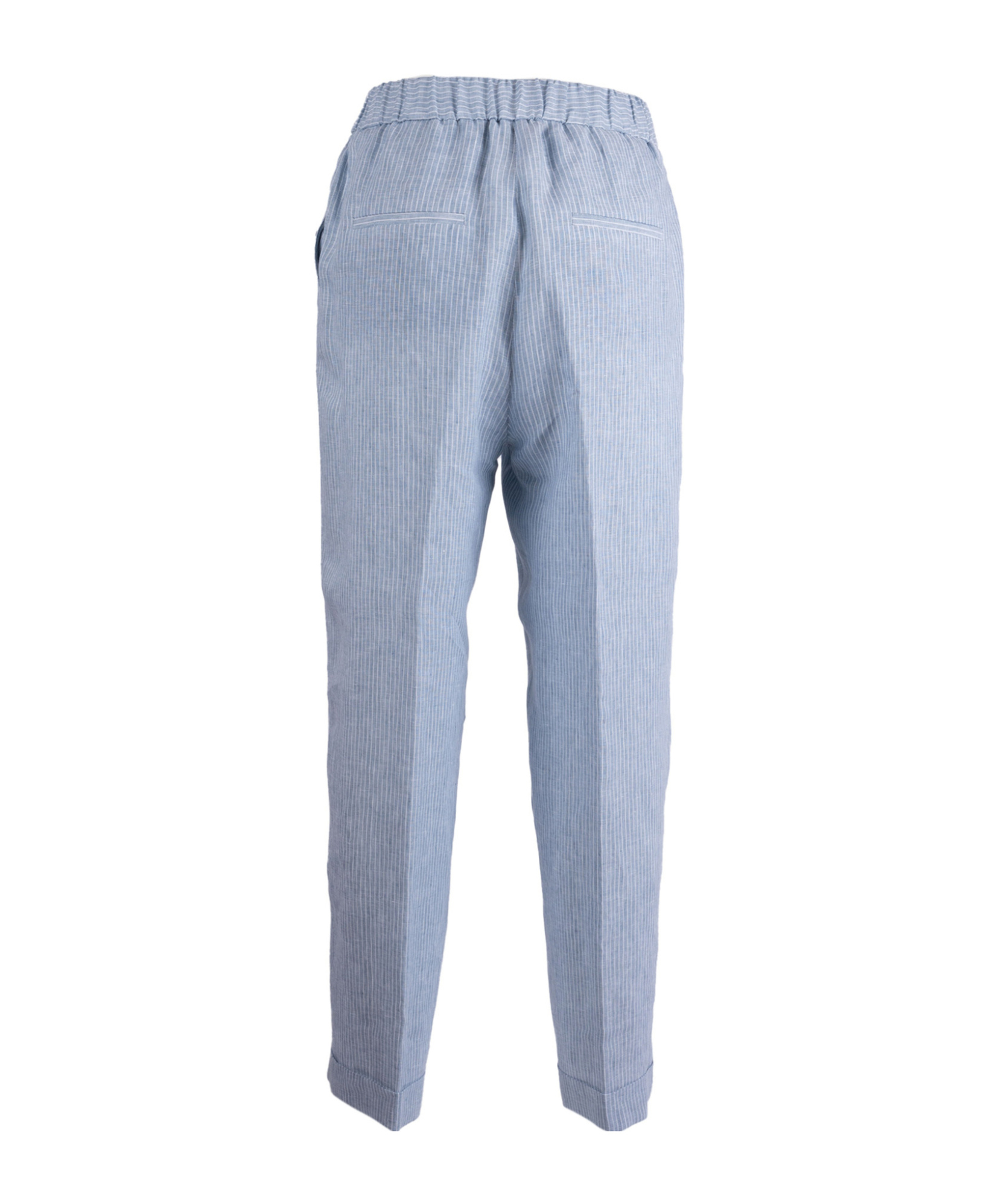 Peserico Elastic Waist Casual Pants In Blue