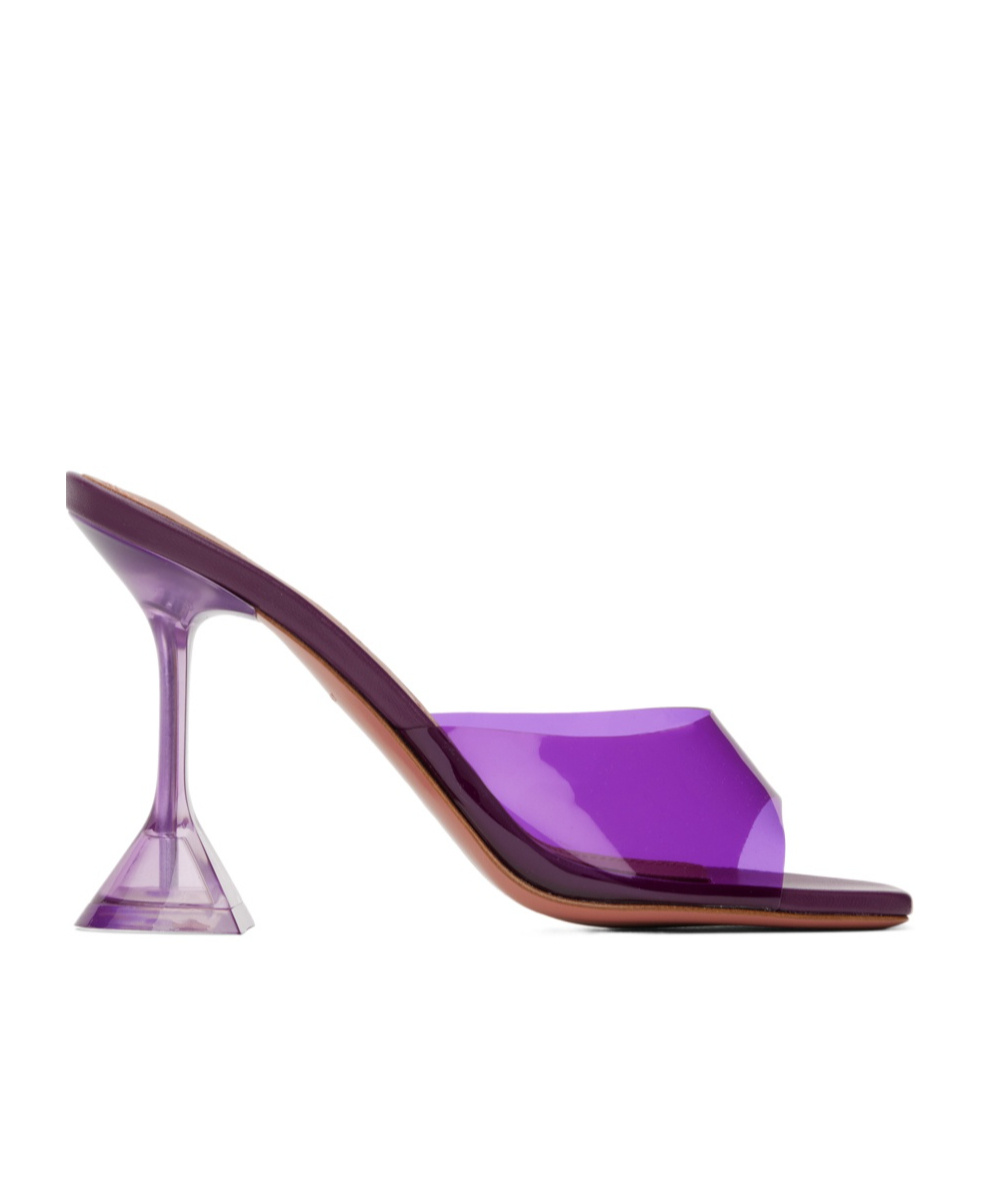 AMINA MUADDI LUPITA GLASS SLIPPER OPEN-TOED HEELS SANDALS 