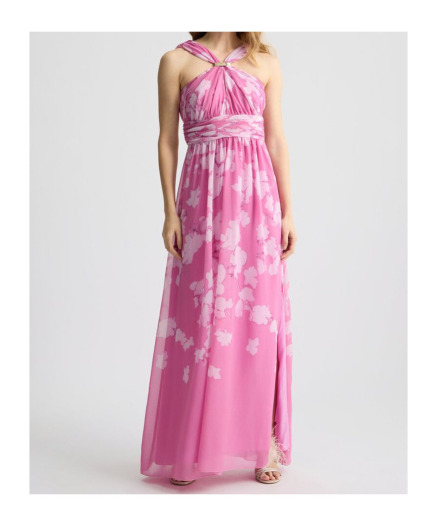 Liu •jo Printed Satin Dress In Pink
