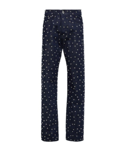 Lanvin Studded Straight Jeans In Black