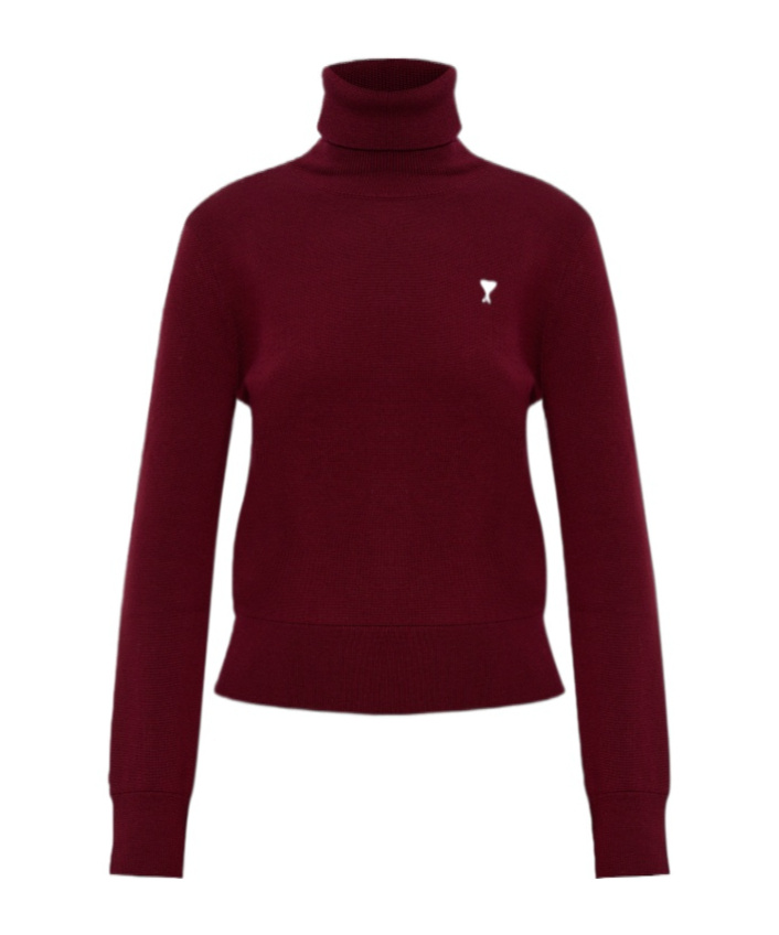 Ami Alexandre Mattiussi Long-sleeved Sweater In Burgundy