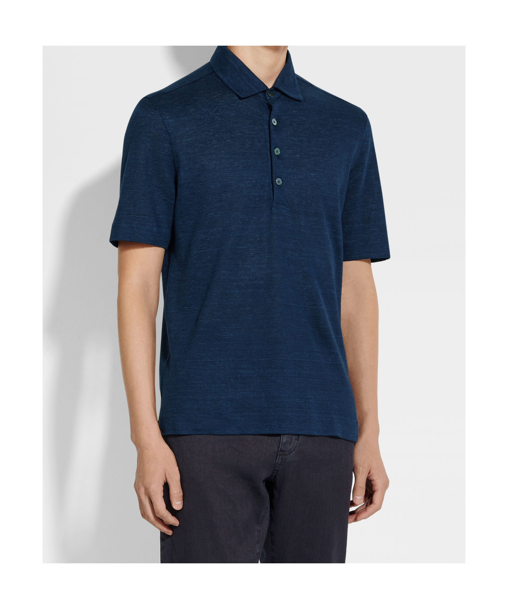 Shop Zegna Linen Polo Shirt