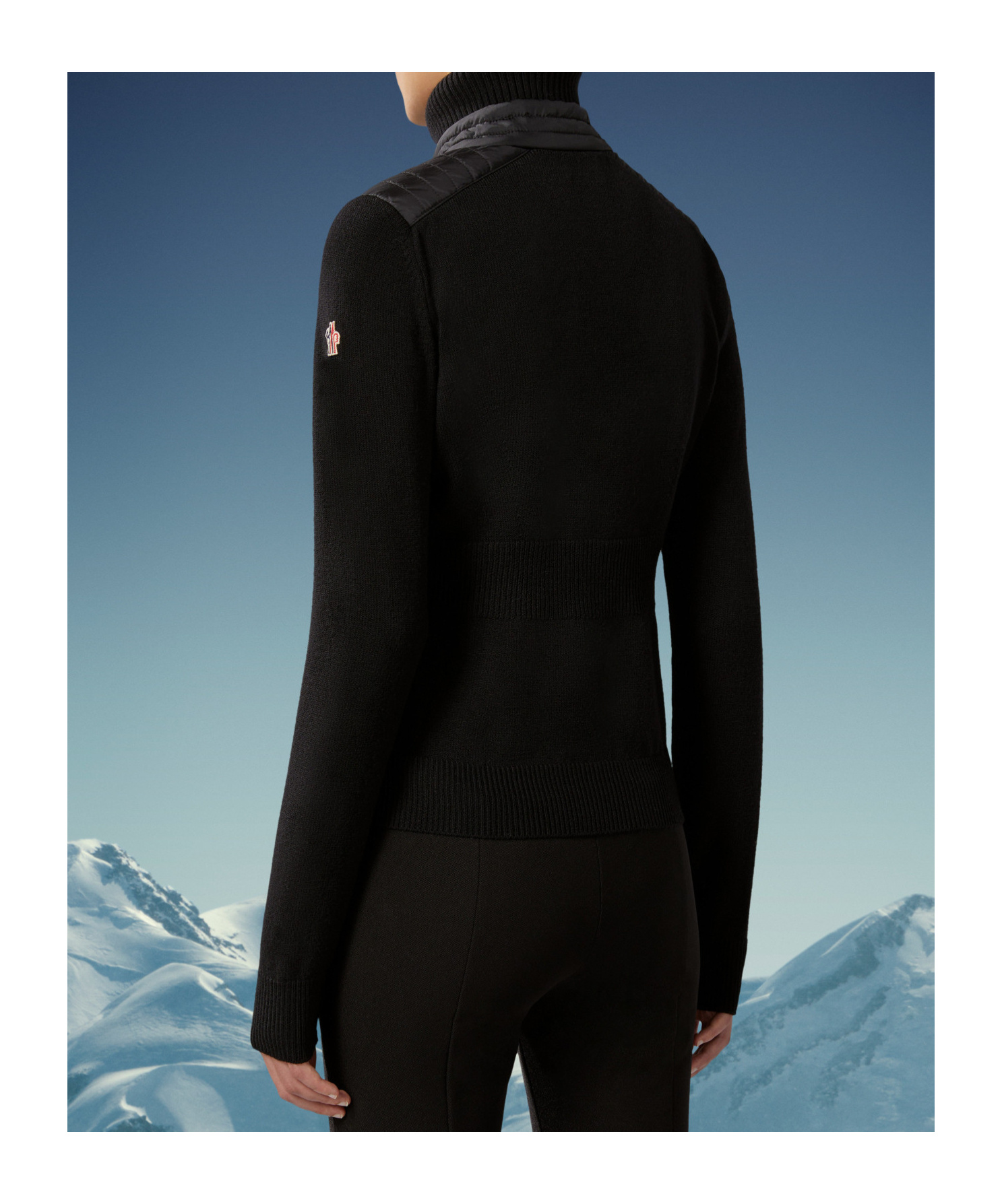 Moncler Logo-patch Padded-panel Jacket In Black