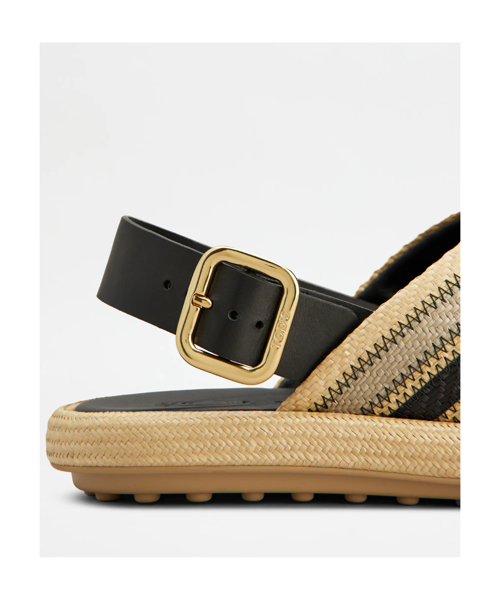 Shop Tod's Two-tone Woven Sandals In Nude