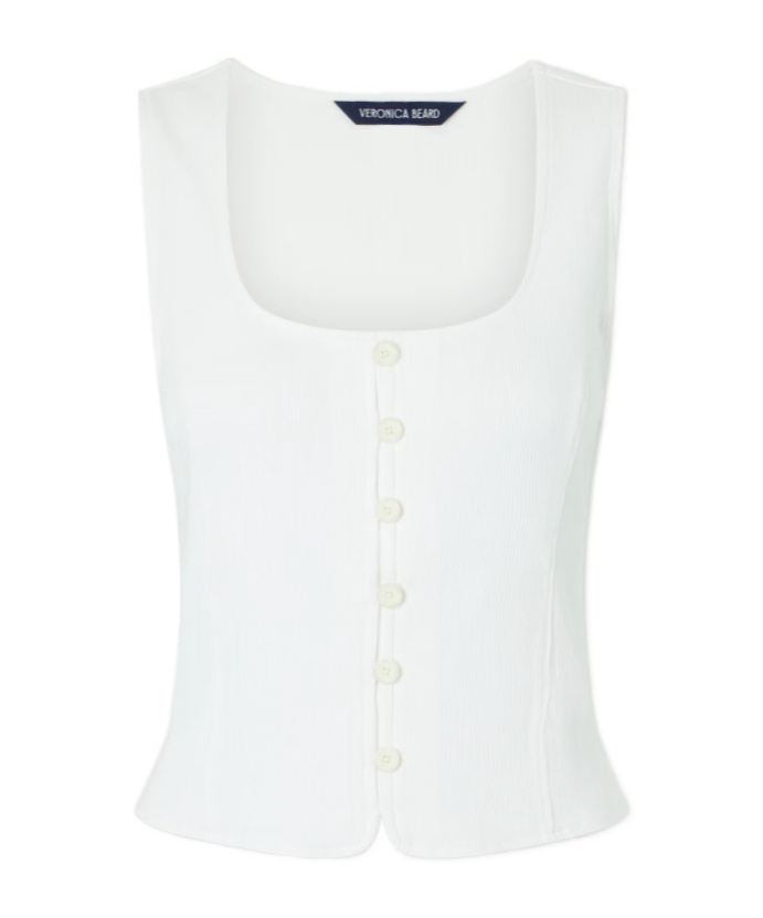VERONICA BEARD FIGUREFITTING COTTON TOP
