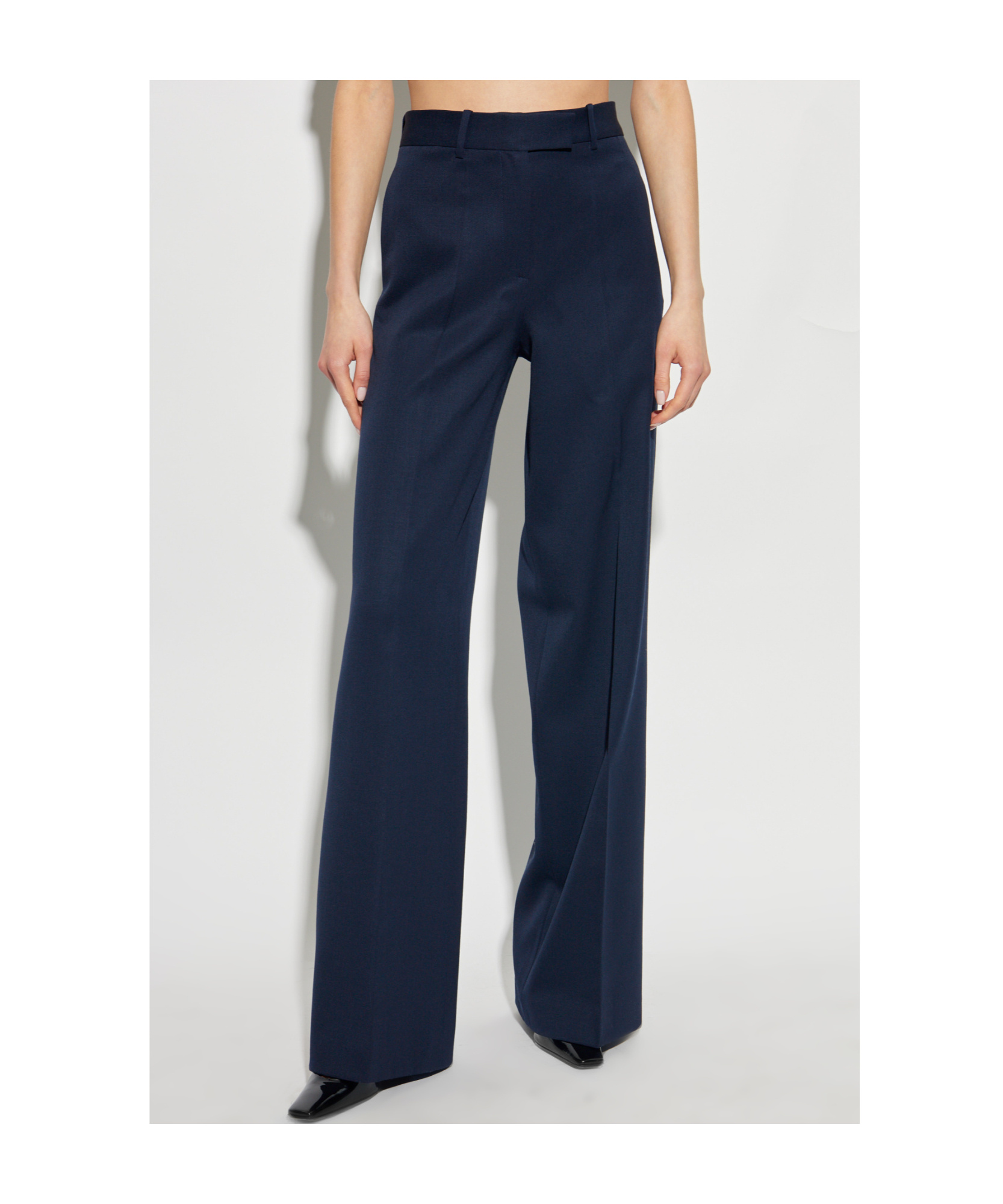 Attico Virgin-wool Palazzo Pants In Black
