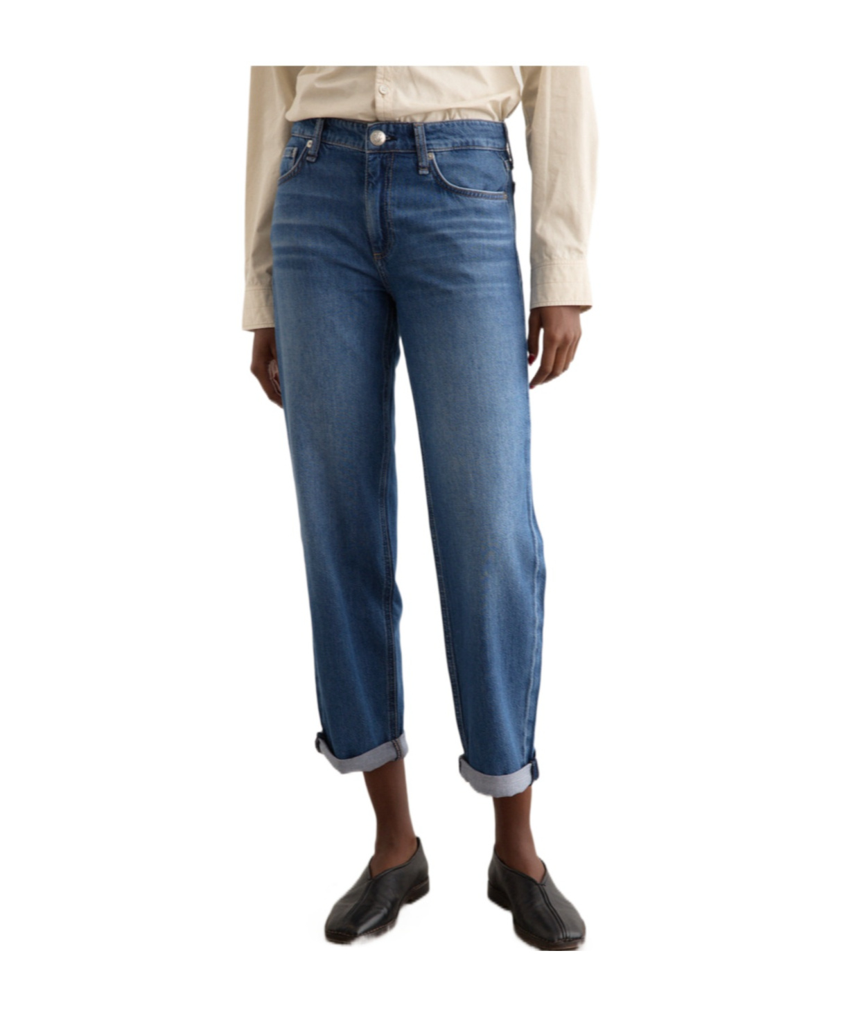Shop Rag & Bone Jeans With Belt Loops In Blue