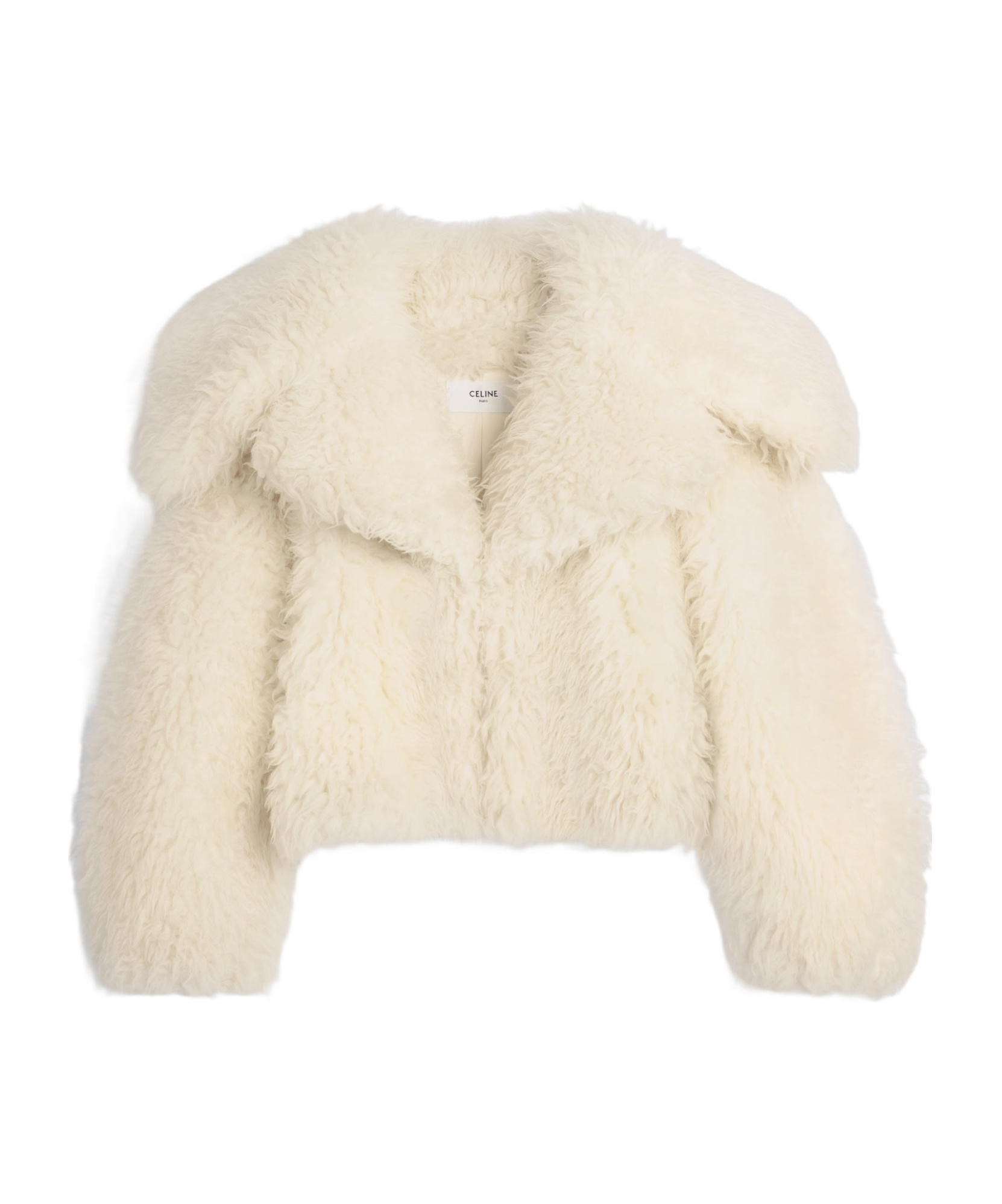 Celine Jacket In Fluffy Wool In Nude