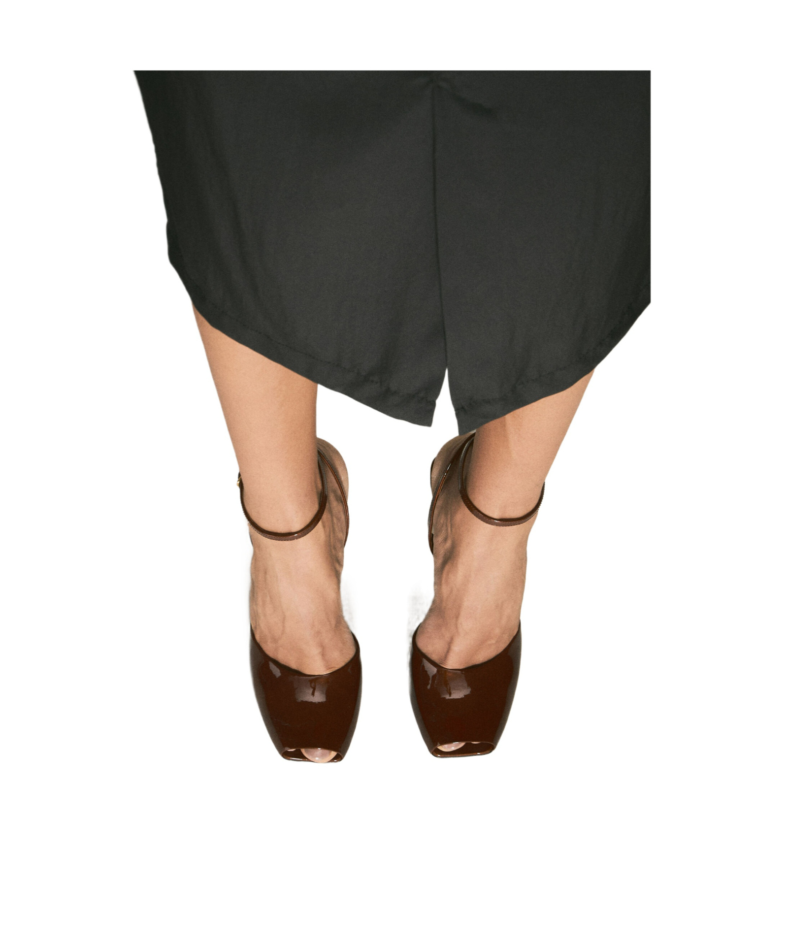 Saint Laurent La Scandale 110 Patent Leather Peep-toe Pumps In Black