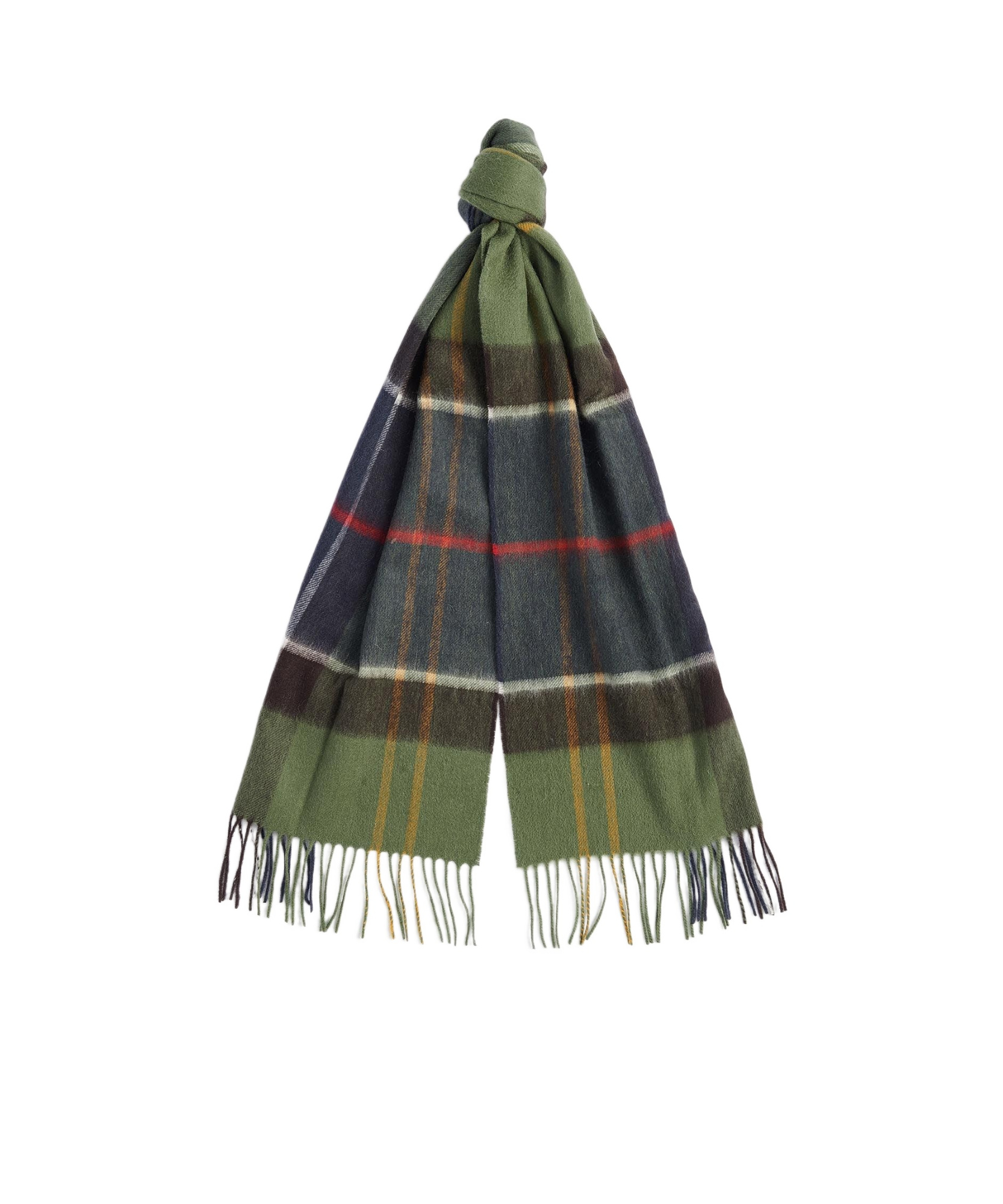 Barbour Check Pattern Scarf In Green