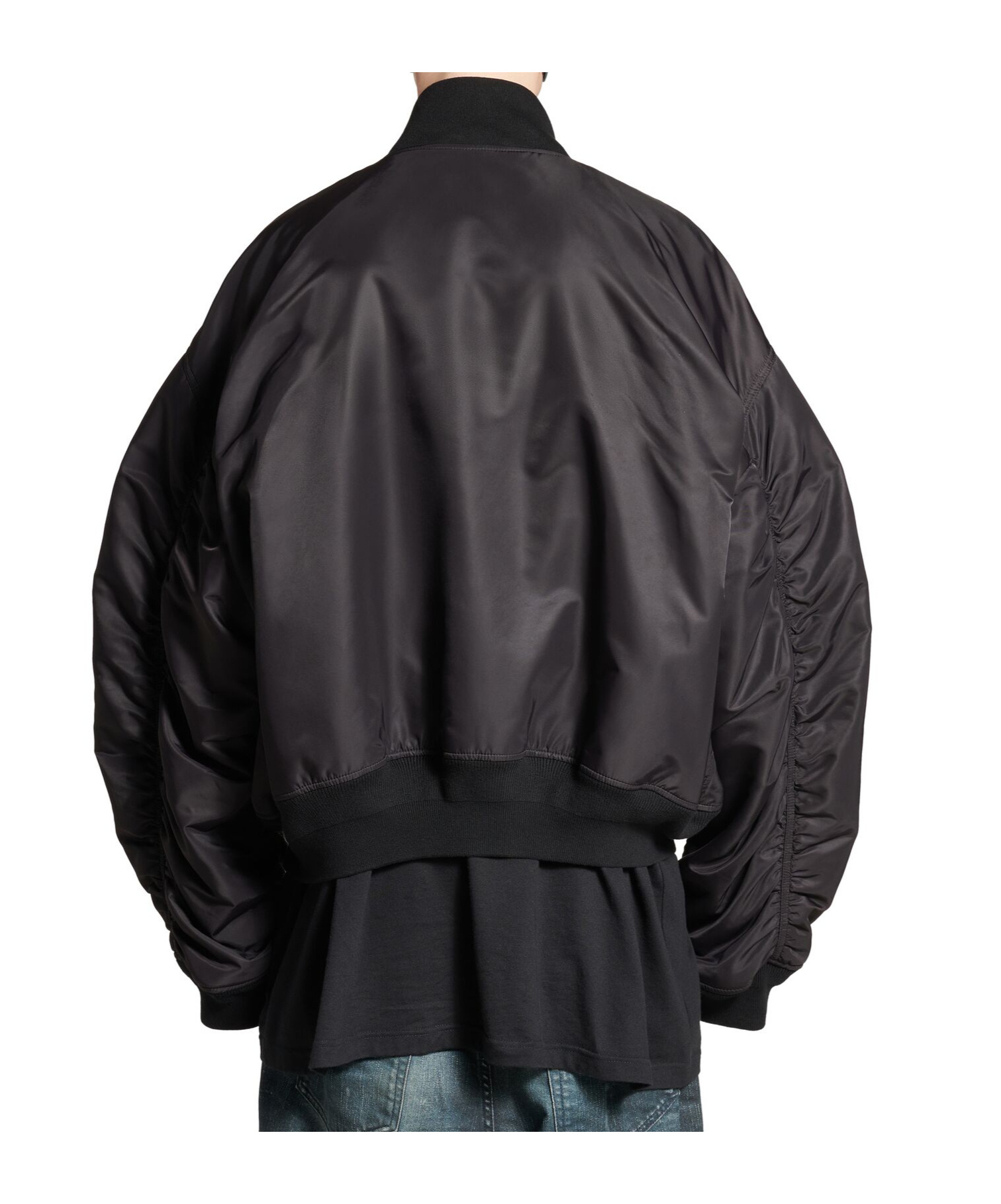 Balenciaga Paris Oversized Bomber Jacket In Black