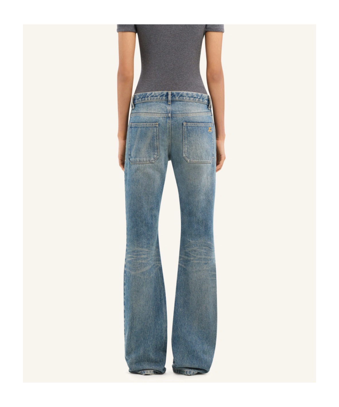 Courrèges 2-pocket Flared Jeans Pants In Gray