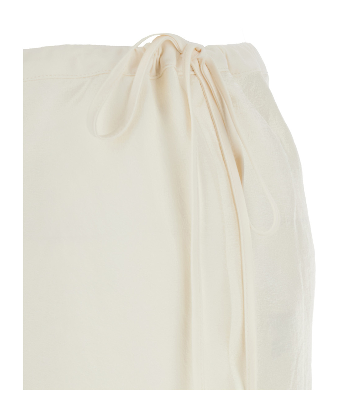 Dunst White Skirt With Side Knot Closure And Semi-transparent Hem In Viscose Woman