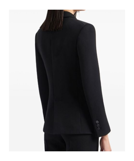Giorgio Armani Double-breasted Tailored Blazer With Notched Lapel In Black