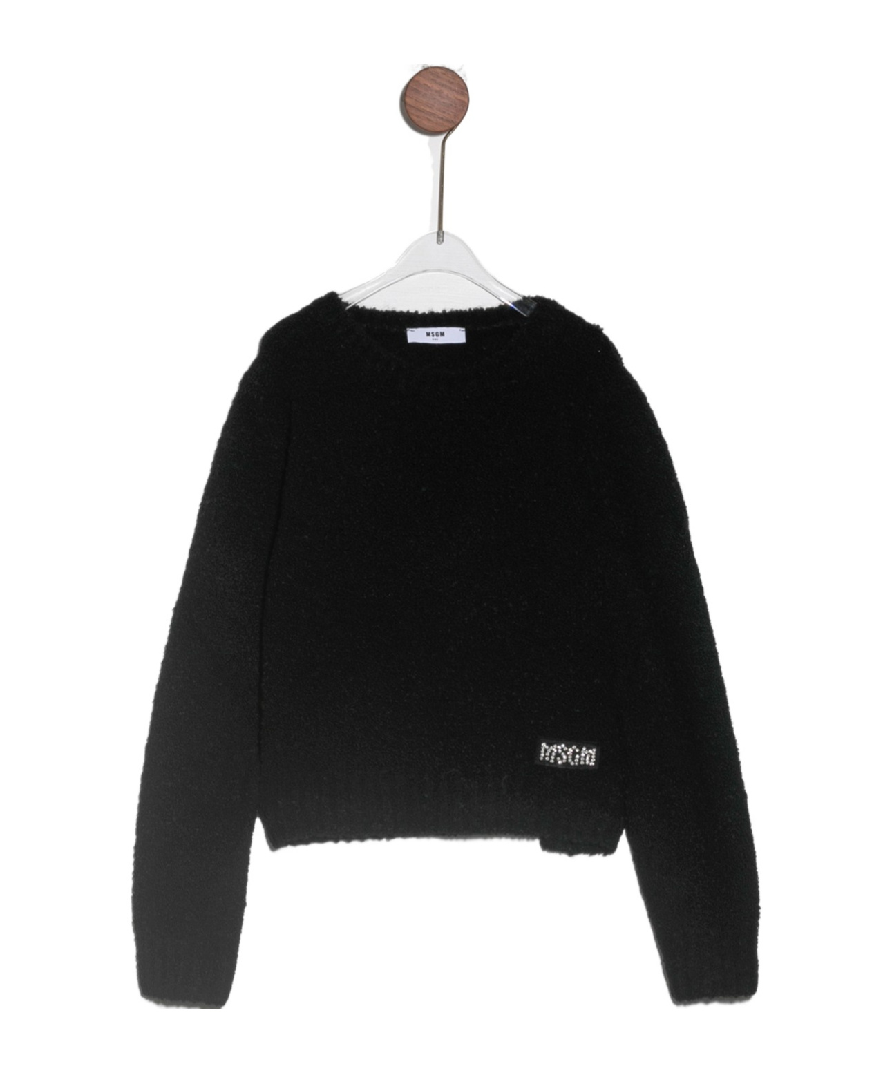 Shop Msgm Logo Decal Sweater In Black