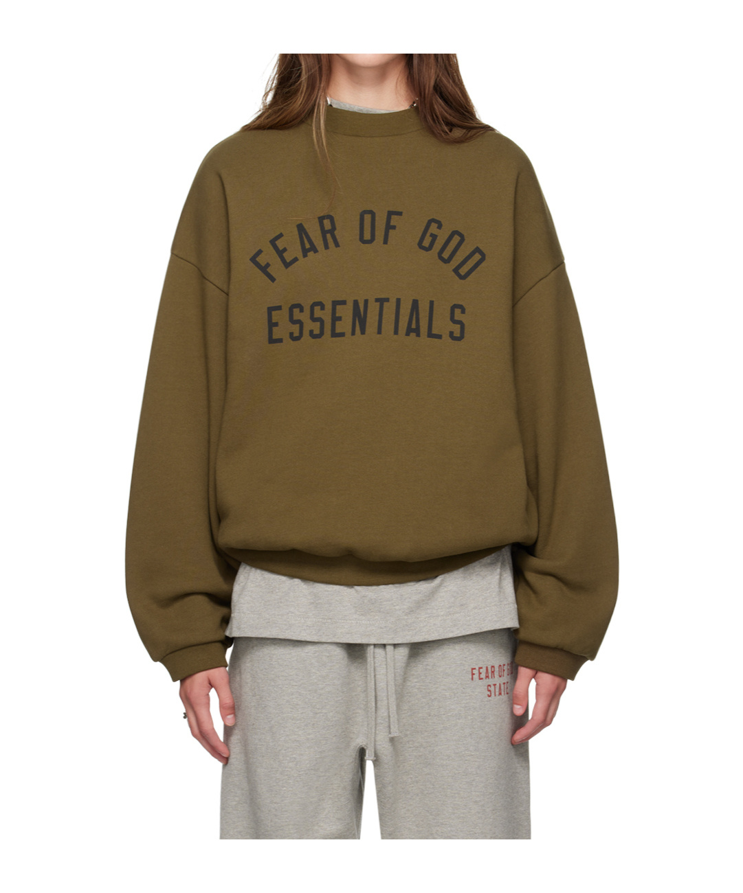 Essentials Fear Of God Logo Printed Crewneck Sweatshirt