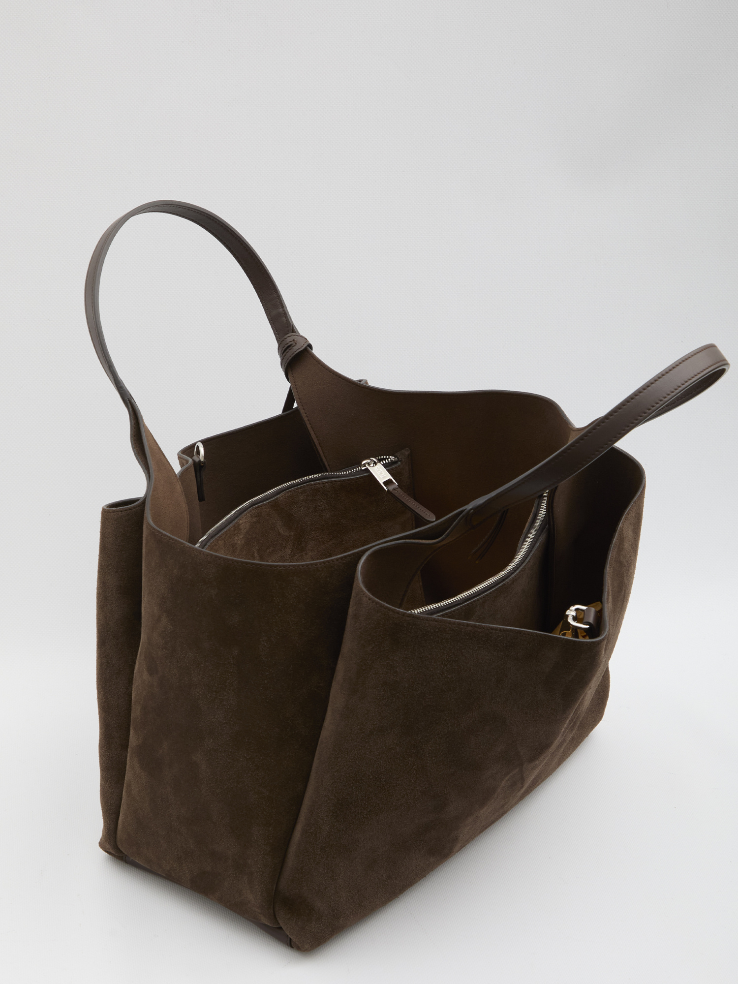 Tod's Medium Double Handle Shopping Bag In Brown
