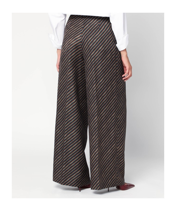 Dries Van Noten Striped Wide-leg Pants Featuring Button Detail In Multi