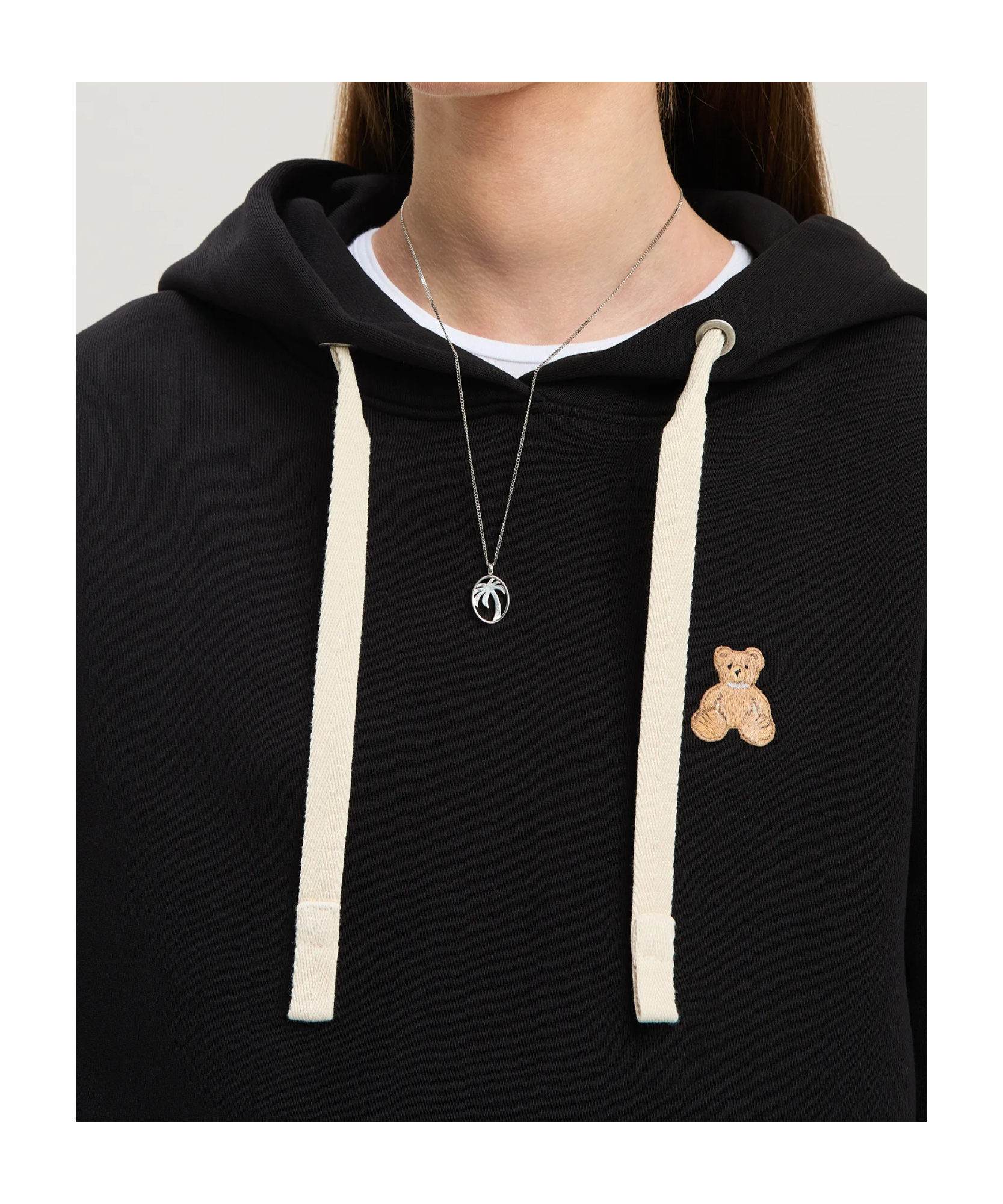 Palm Angels Back Bear In Mind Hoody In Black