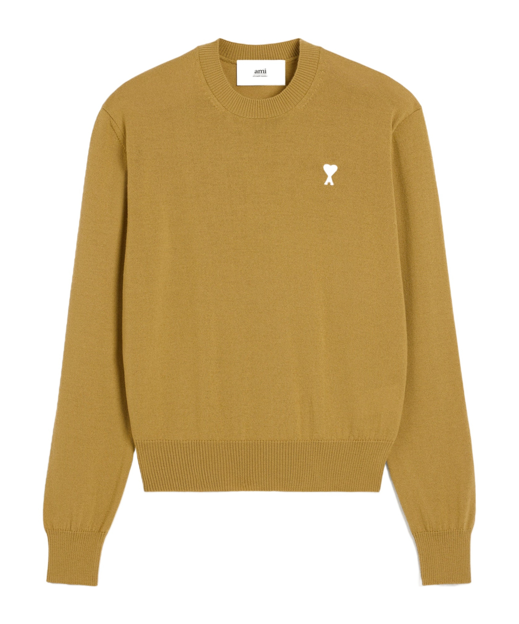 Shop Ami Alexandre Mattiussi Sweater In Classic Merino Wool In Havana