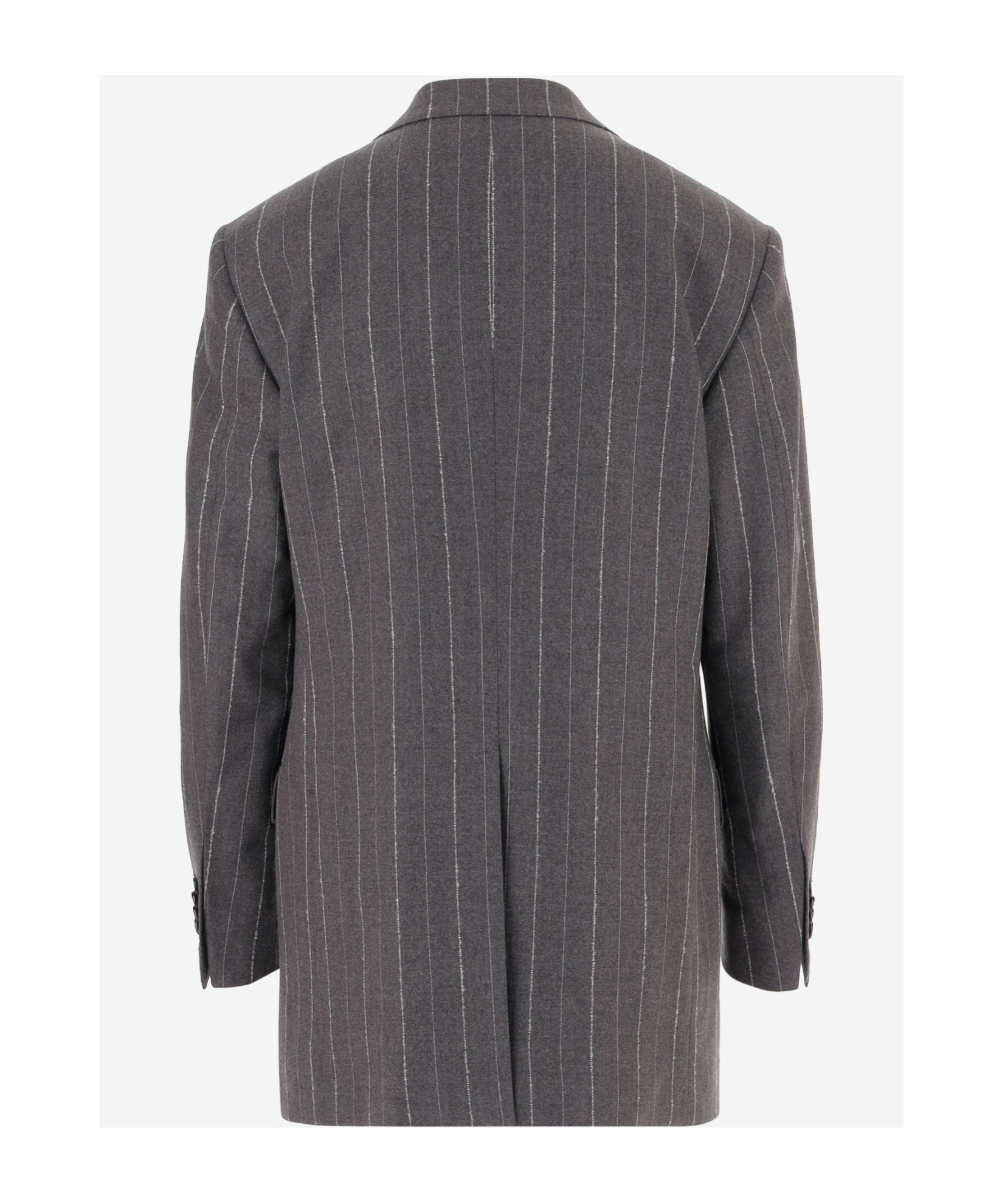 Tagliatore Striped Single-breasted Blazer In Gray
