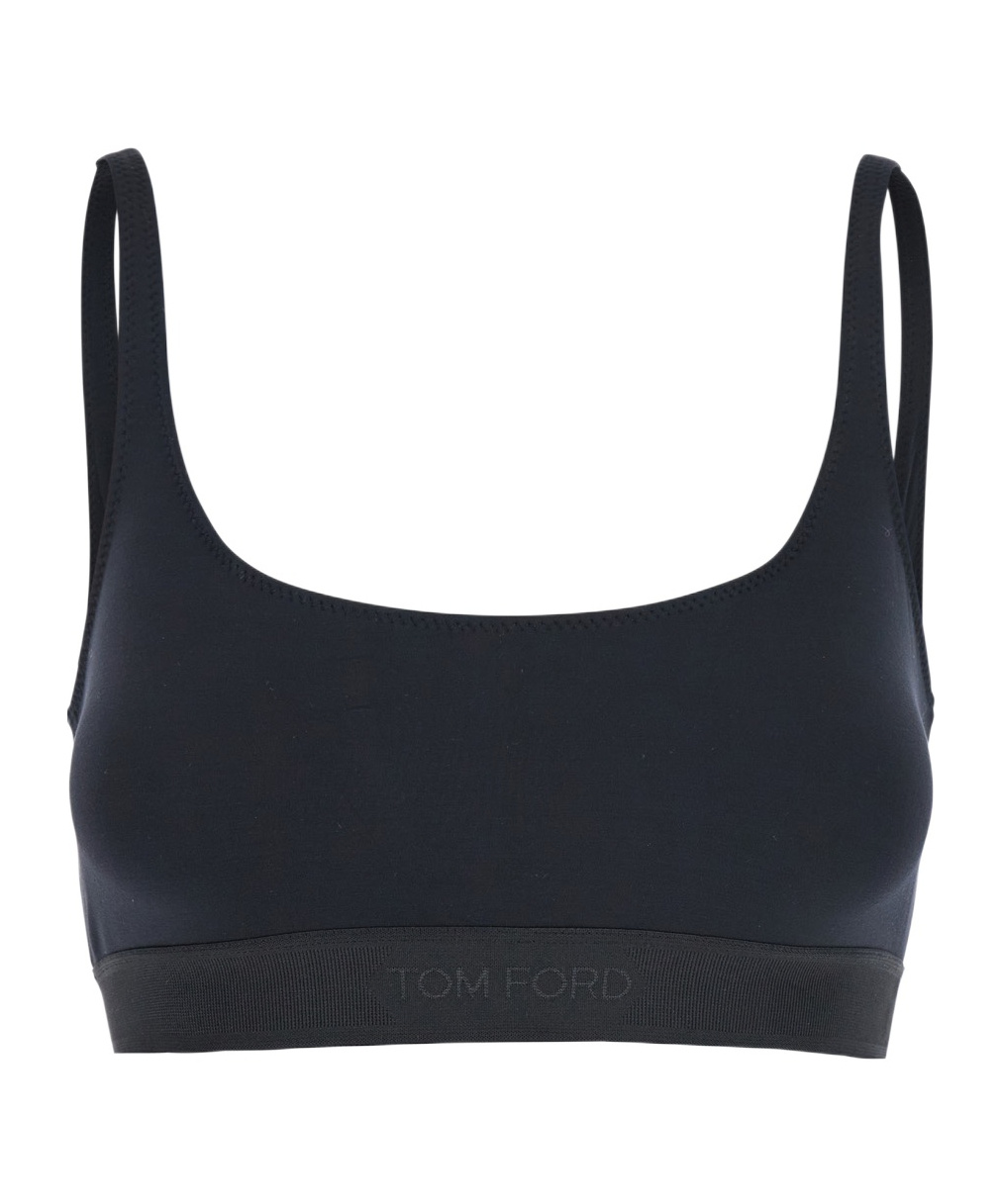 Tom Ford Logo Underband Bralette Bra In Blue