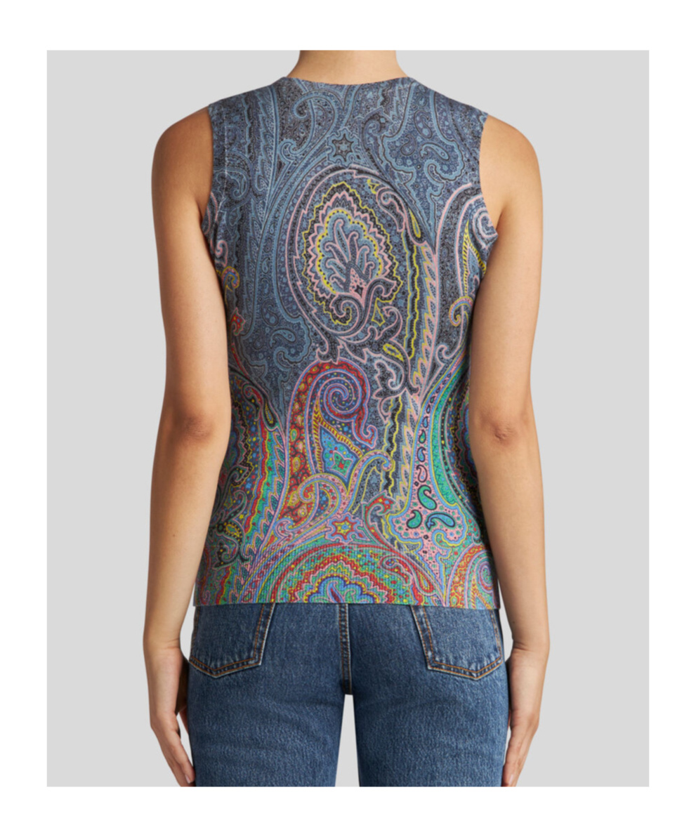 ETRO PAISLEY SILK AND CASHMERE TOP
