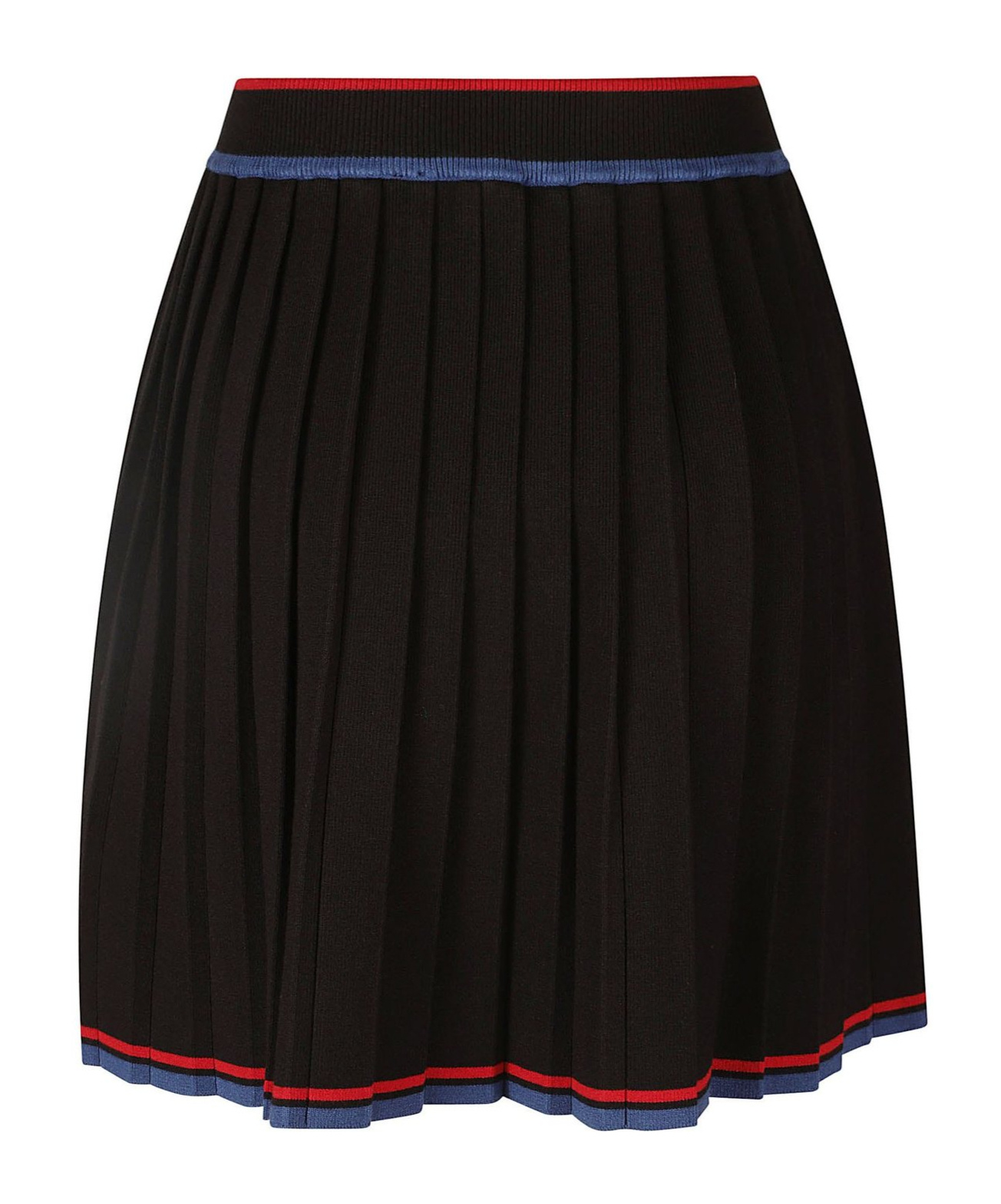 Gcds Pleated Knit Skirt In Black