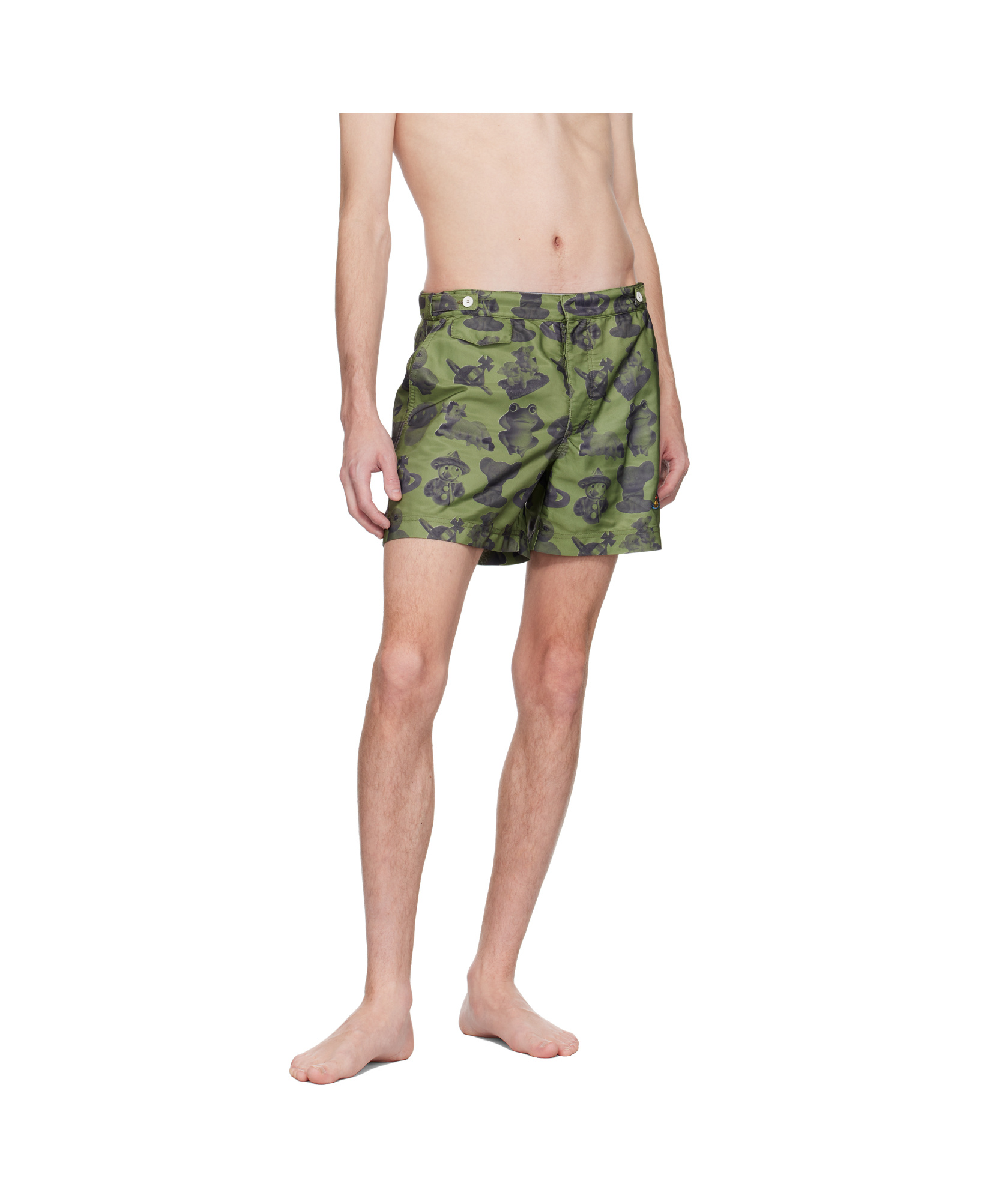 Vivienne Westwood Green Figurines Classic Swim Shorts In Green
