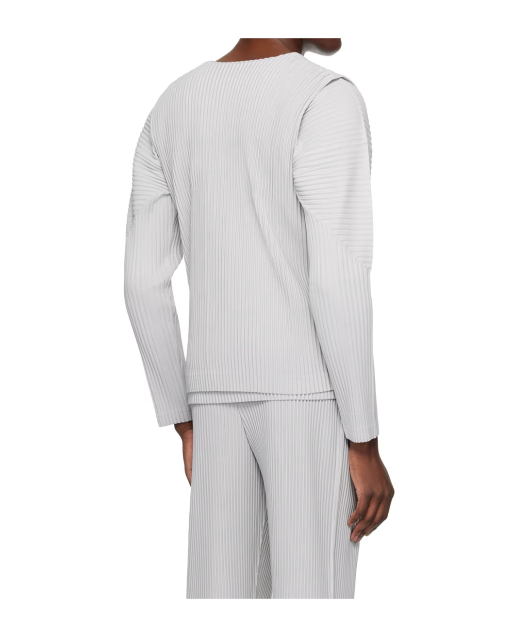 Issey Miyake Pleated V-neck Vest In White