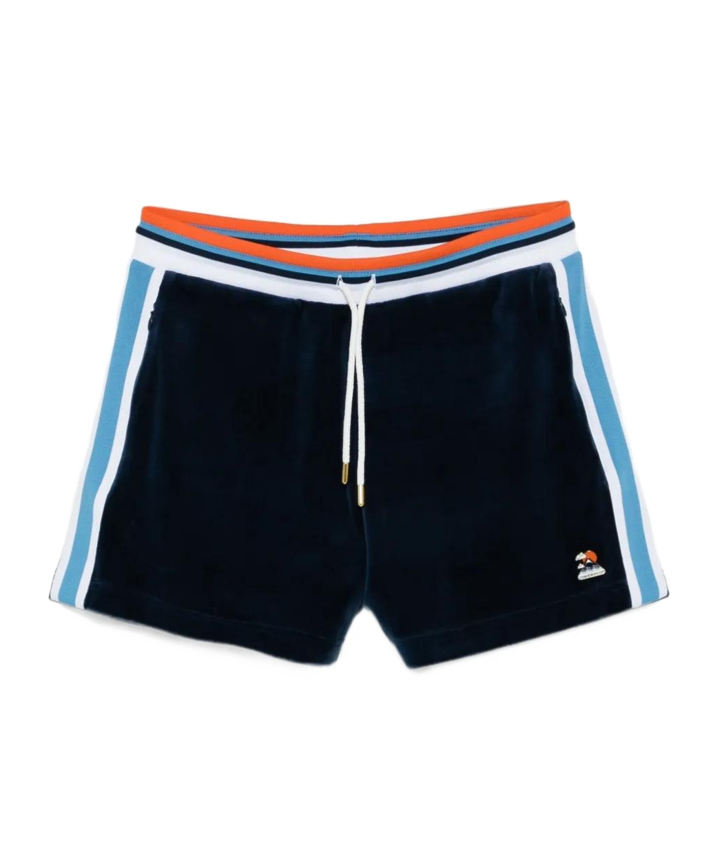 Casablanca Montagne Velvet Shorts With Side Stripe In Black