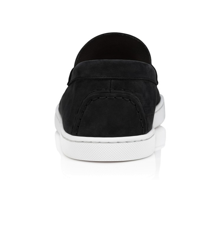 Christian Louboutin Loafers With Contrast Sole And Stitching Accents In Black