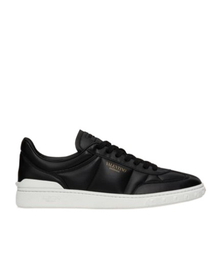 Valentino Black Upvillage Low Top Nappa Leather Sneakers In Black