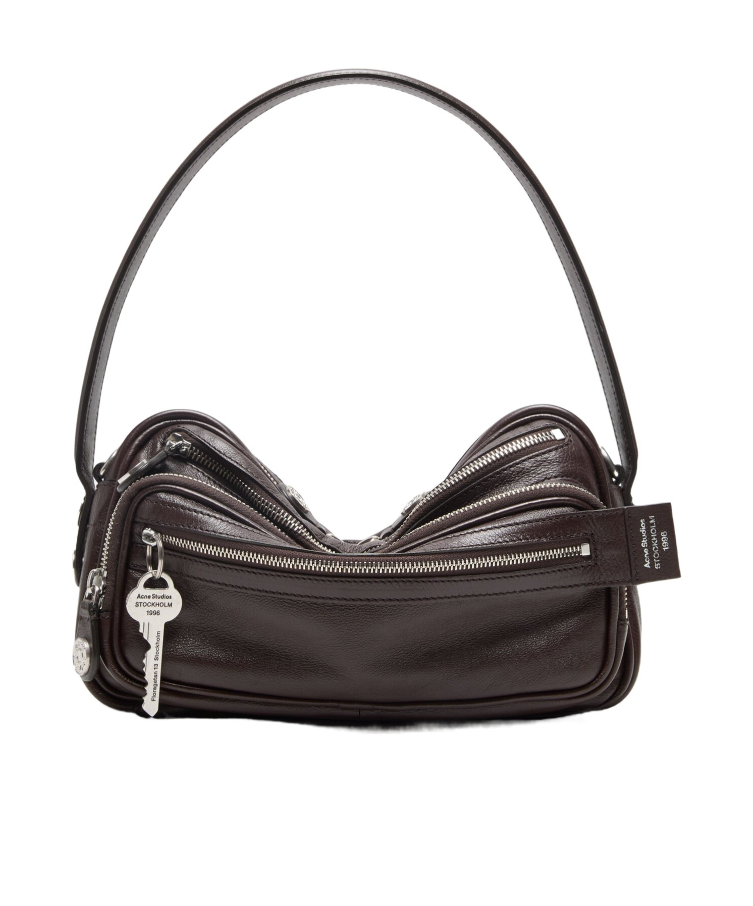 Acne Studios Camero Party Key-charm Leather Shoulder Bag In Brown