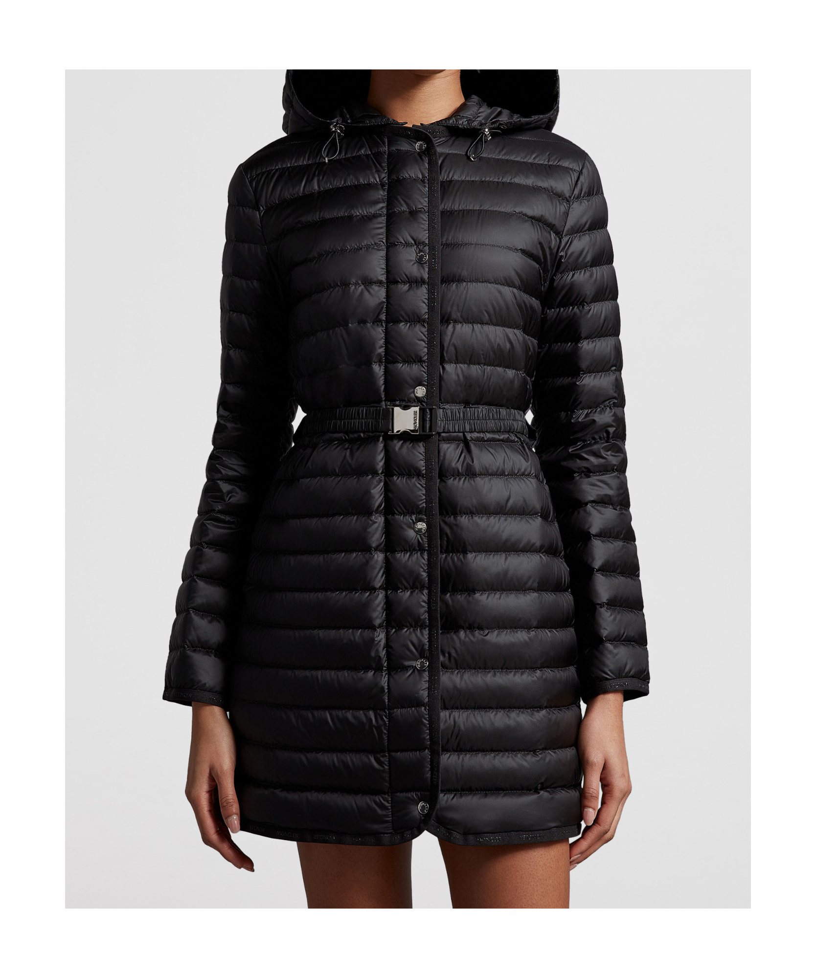 Moncler Long-sleeved Down Jacket In Black