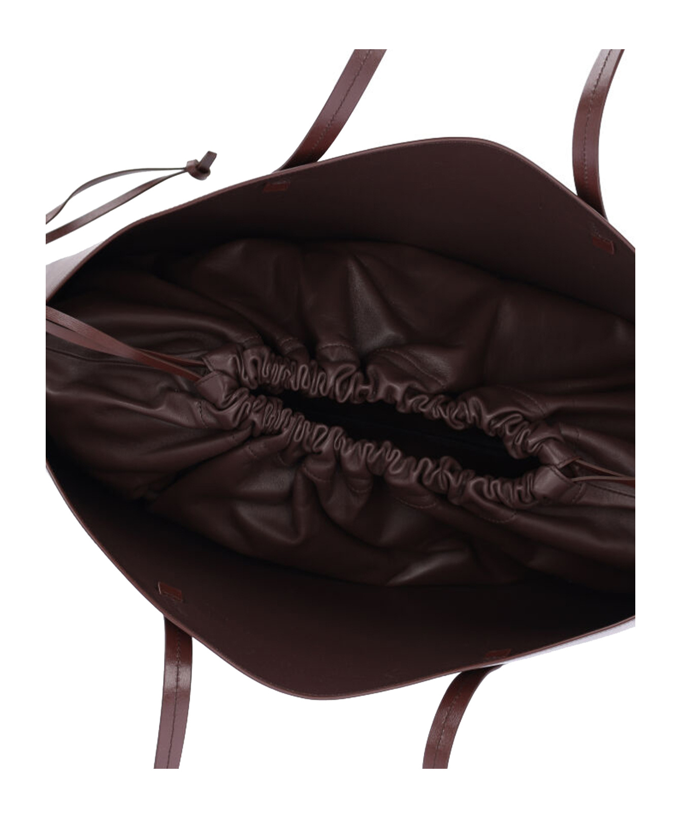 Jil Sander Logo Printed Drawstring Shoulder Bag In Brown