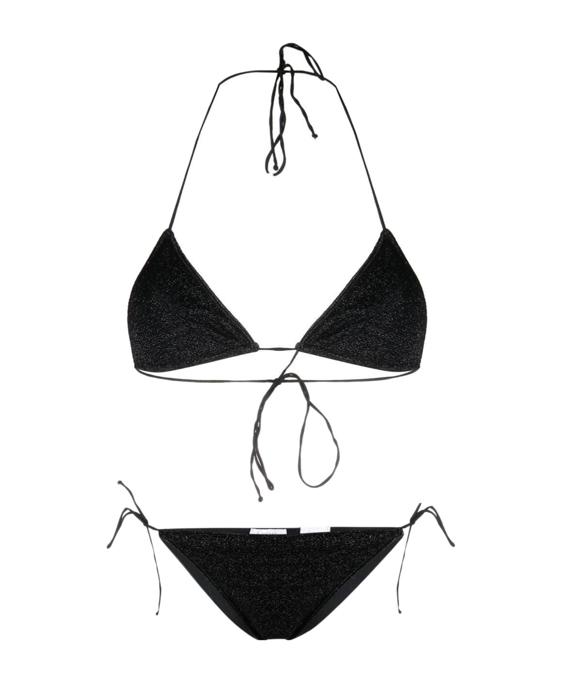 Oseree Metallic-one-tone Bikini In Black