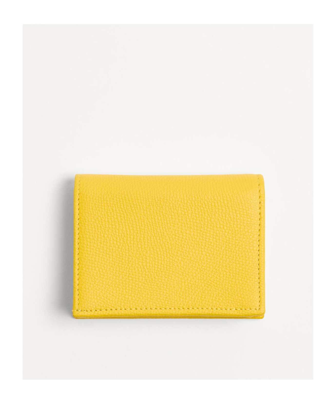 Valentino Garavani Vlogo Signature Grainy Calfskin Wallet Woman Yellow Uni In Yellow