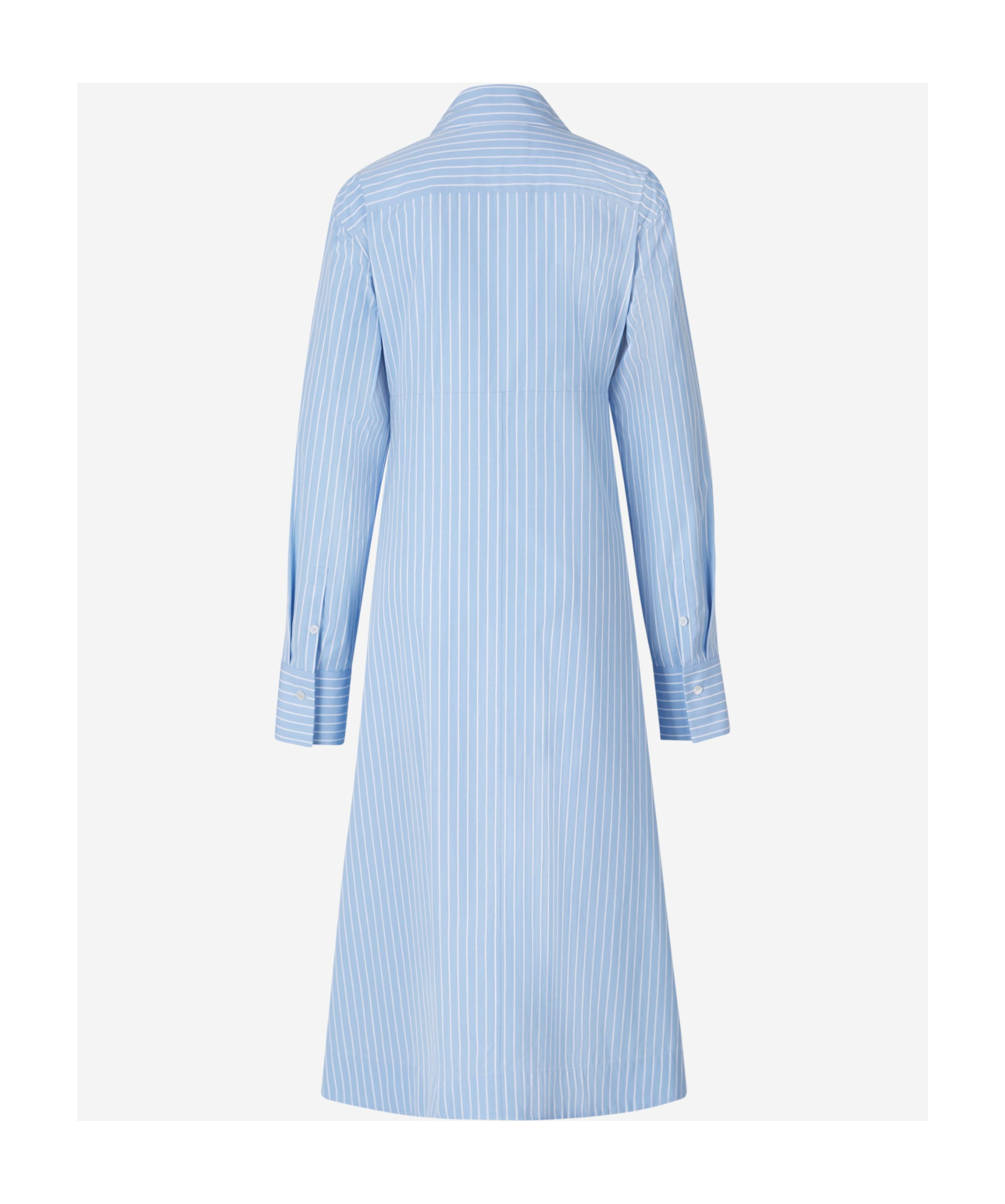 Jil Sander Belted Midi Dress With Classic Shirt Silhouette In Blue