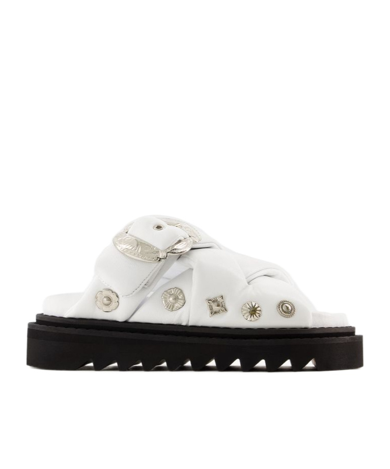 Toga Studded Slides In White