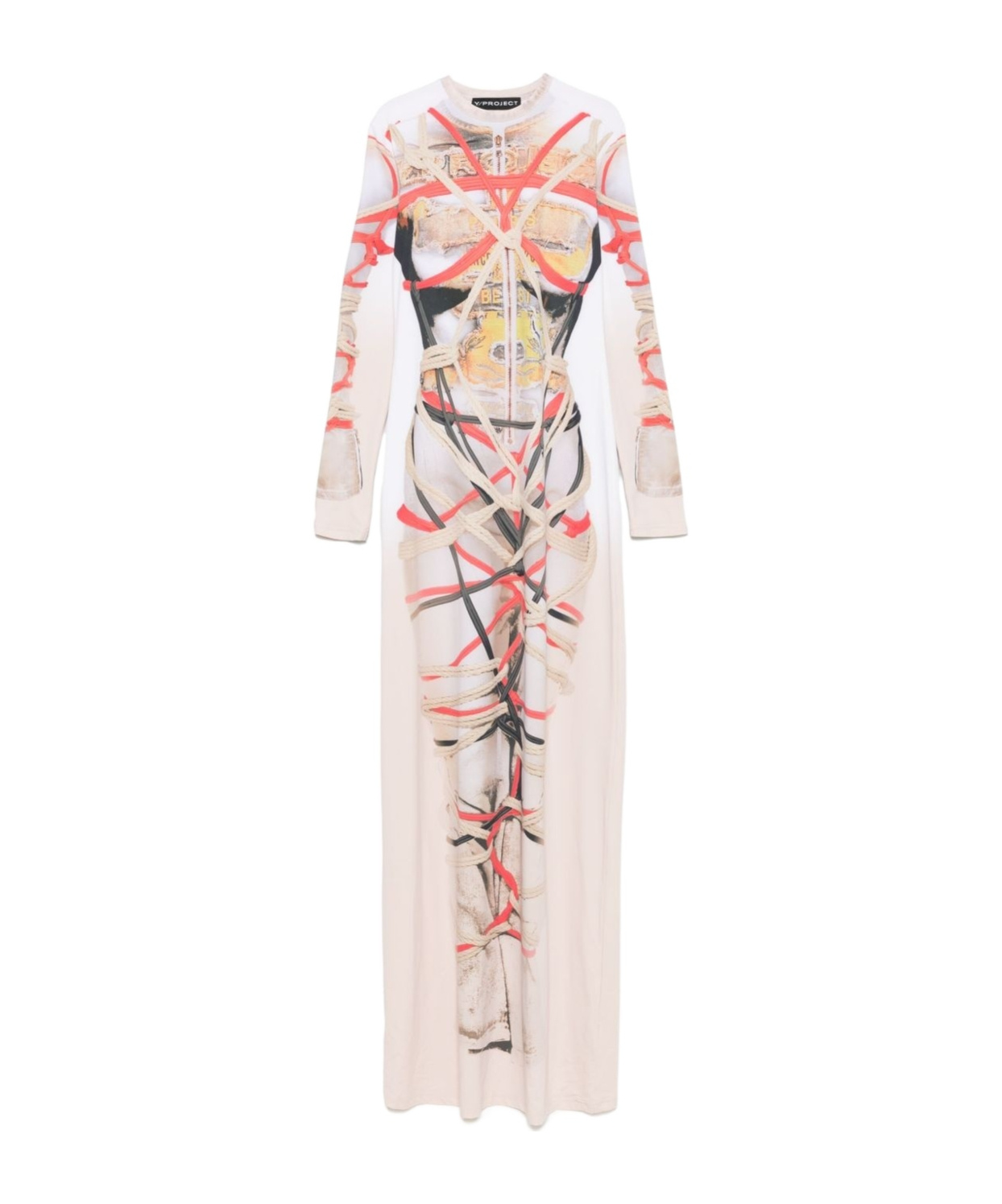 Y/project Print Maxi Dress In White