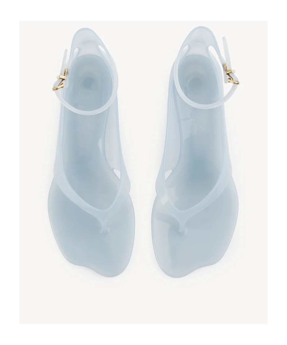 Chloé Jelly Sandals With Ankle Strap And Transparent Design In Mint Green