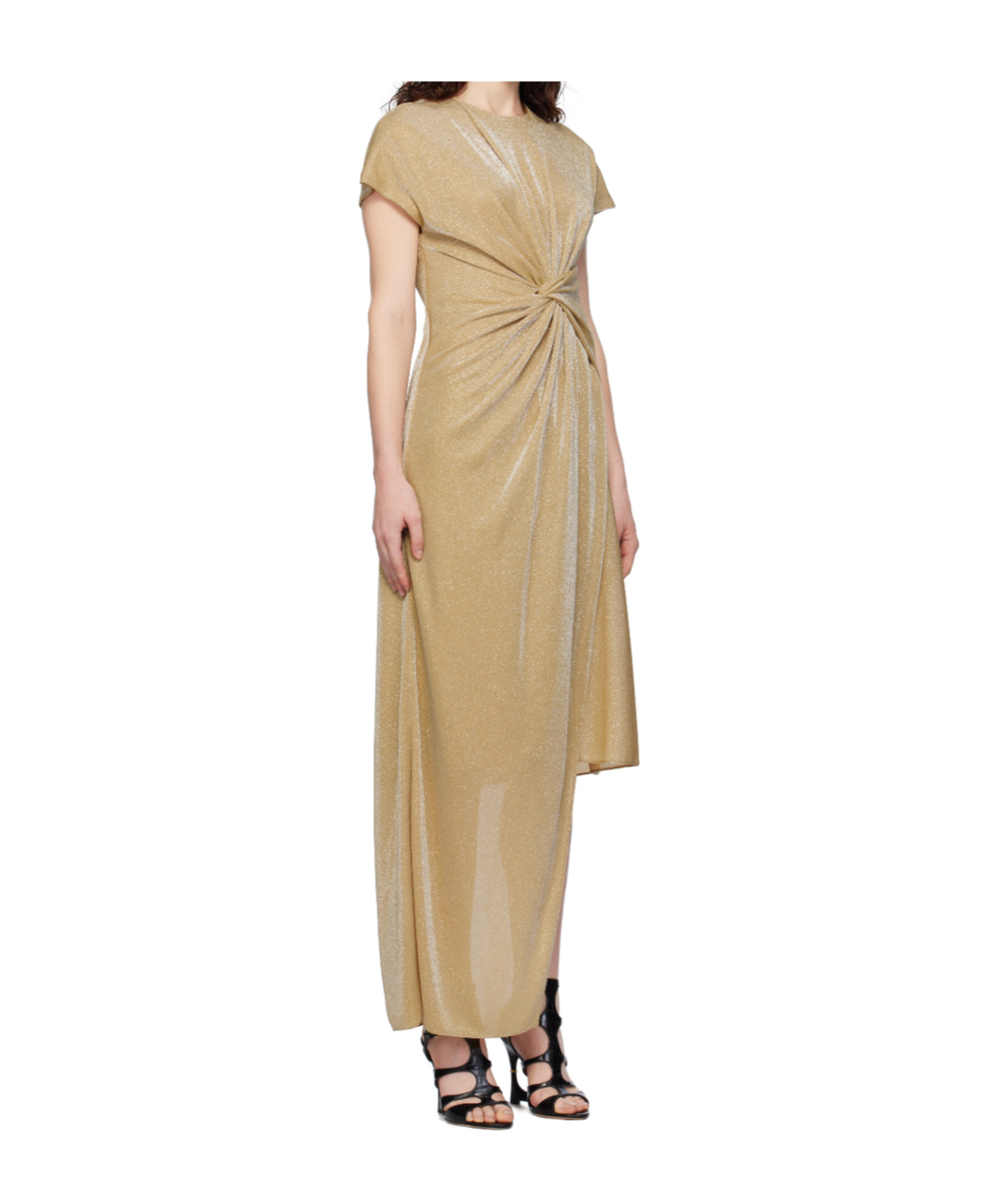 Shop Lanvin Short Sleeve Dress In Nude